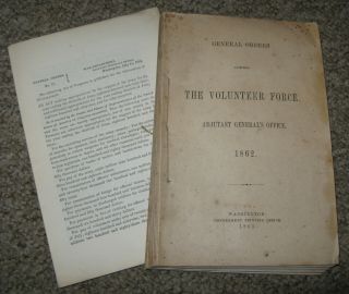 Civil War General Orders For The Volunteer Force,  1862