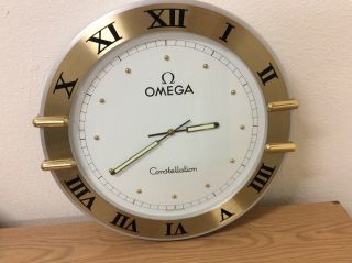 Large Omega Constellation Dealer Display Wall Clock 20 Inch Watch Face