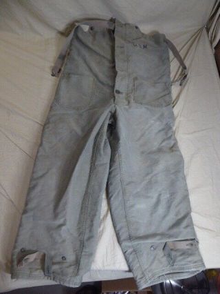 Vintage 1940s Wwii U.  S.  Navy (usn) Tan Deck Bib Overalls/pants Large - Nxsx 96660