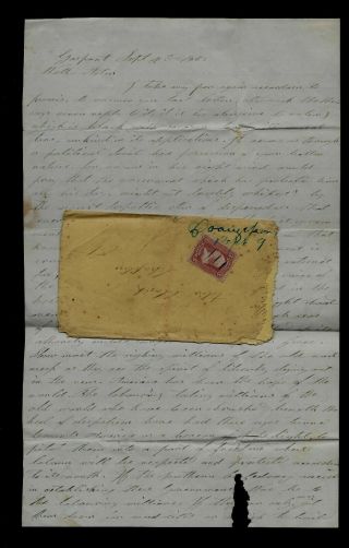 1863 Gasport,  Ny - Civil War Letter - Jeff Davis Treasonous Southern Democrats