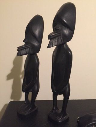 Hand Carved Wooden Statue Figure African Tribal Ebony Wood Carving Decor