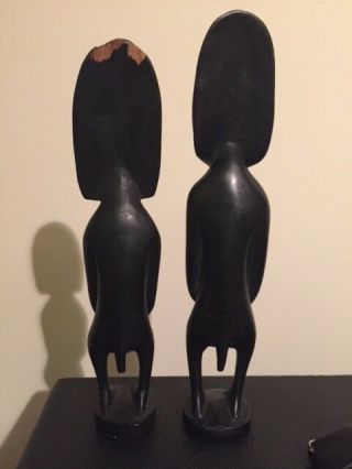 Hand Carved Wooden Statue Figure African Tribal Ebony Wood Carving Decor 3