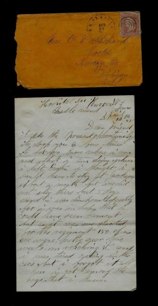 Civil War Letter - 10th Michigan Cavalry - Horses,  Measles,  Knoxville Tennessee