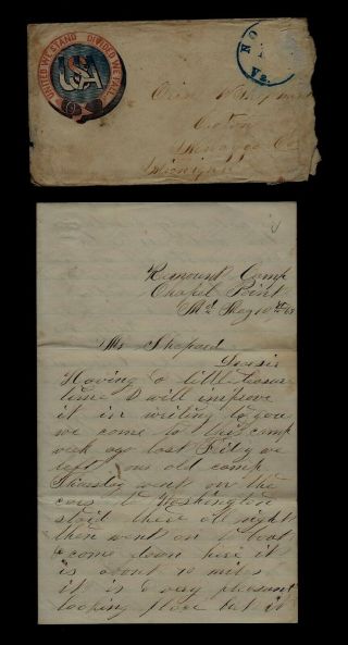 Civil War Letter - 6th Michigan Cavalry - Remount Camp In Chapel Point,  Maryland