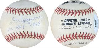 Don Newcombe Jsa Vintage Signed Inscribed Official National League Baseball Auto