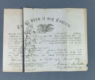 1864 Civil War Discharge Document 118 Regiment Indiana