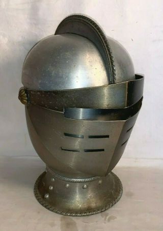Vintage Medieval Knight Armor Helmet Head Ice Bucket Barware Mcm 1950s 1960s
