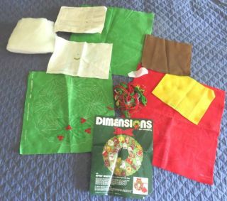 Vintage Dimensions Felt Embroidery Kit Advent Wreath Partially Started