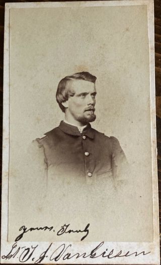 Cdv 83rd Pennsylvania Lt.  Thomas J.  Vangiesen Signed Civil War Wounded X2