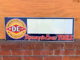 Old De Diamond Edge Tools Hardware Store Metal Tin Tacker Sign