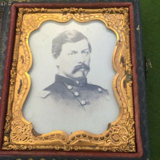 Cdv Civil War Era Carte De Visite Photo General George Mcclellan Union In Case