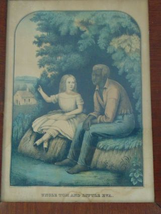 Uncle Tom And Little Eva - Color Lithograph In Frame By Kellogg