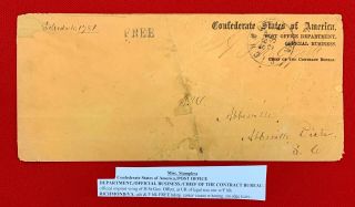 Civil War Confederate Post Office Department Official Business Cover / Envelope