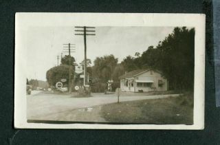 Vintage 1940s Photo Roadside Mobil Gas Station & Grocery Store 416196