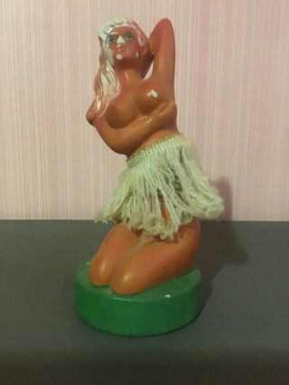 Vintage Chalkware Nude Hula Girl Nodder