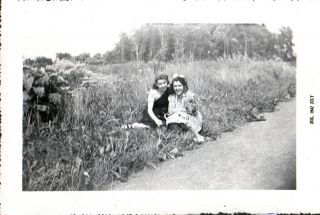 Two Women In A Risqué Embrace,  Vintage Lesbian Interest Photo,  C1940s