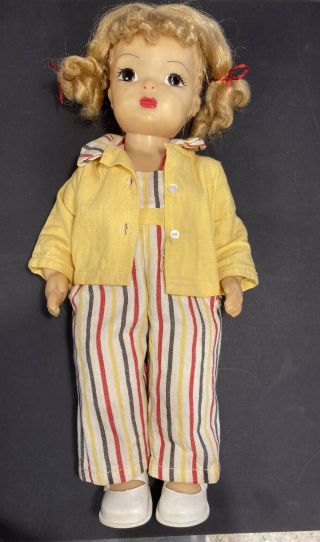 Vintage Terri Lee 16 " Doll With Mohair & Tagged Complete Outfit Blonde