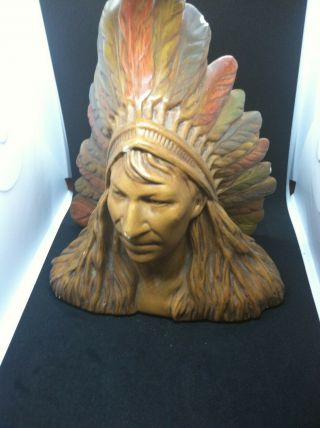 Vintage Native American Indian Chief Ceramic Bust