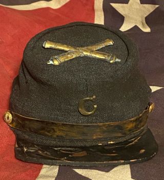 Magnificent Civil War Confederate Officers Battle Kepi,  Civil War Hat Cap