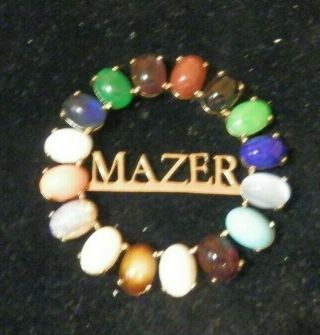 Vintage Mazer Cabochon Stones Sample Display