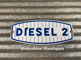 1960’s Champlin Diesel Porcelain Gas Pump Plate Sign - Gas & Oil
