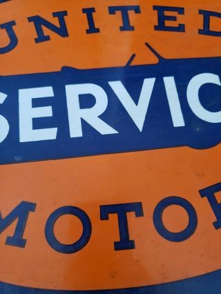 Vintage United Motors Service Porcelain Sign Gas And Oil Dealership