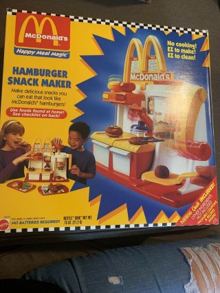 Mcdonald’s Happy Meal Magic Hamburger Snack Maker 1993 Mattel