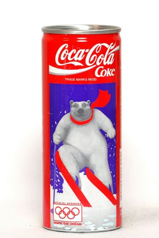 1994 Coca Cola Can From Korea,  Polar Bear / Skiing (250ml) (3)