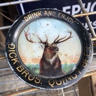 Dick Bros.  Quincy Beer Pre Prohibition Tip Tray Advertising