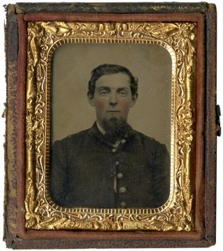 Civil War Union Soldier 1/9 Plate Ambrotype