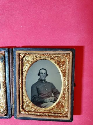 9th Plate Civil War Soldier/wife Ambrotype