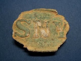 Dug Civil War Union SNY Plate State of York Belt Buckle Relic 2