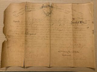 1863 Promotion Document For Joseph Gill,  65th York Infantry,  Brevet General