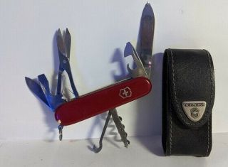 Victorinox 53381 3.  5 Inch Swiss Army Climber Pocket Knife With Leather Sheath