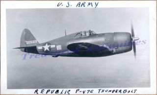 Wwii Us Army Air Force Curtiss Republic P - 47 Thunderbolt Fighter Airplane Photo