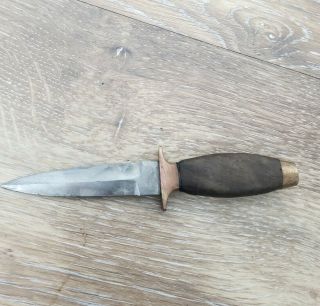 Vintage Small Dagger With Wooden Handle 4 " Blade