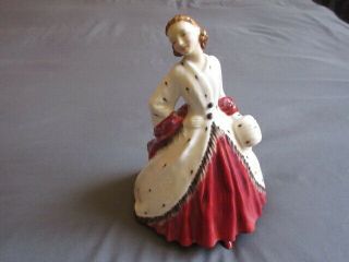 Vintage Royal Doulton Porcelain Figurine Lady - The Ermine Coat - 7 " Tall