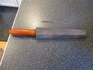 Vintage Carborundum 14” 9” Stone No 57 Orange Handle Whetstone Knife Sharpener