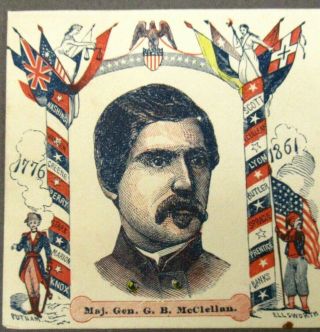 1861 Union Civil War Illustrated Envelope Maj.  Gen.  G.  B.  Mcclellan