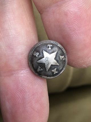 Rare Confederate Original? Texas Star Civil War Collar Or Cuff Button