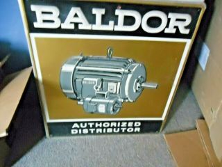 Baldor Motor Embossed Sign 18 X 24 Authorized Distributor 1970 
