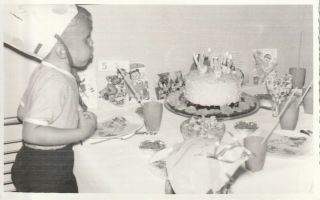 Birthday Boy Vintage Found Photo Cake Bw Snapshot 97 10 M