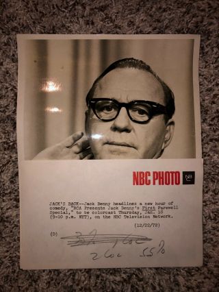 “rca Presents Jack Benny’s Farewell Special” Nbc Tv Press Photo 12/22/72 Picture