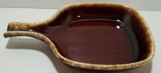 Vintage Rare Hull Brown Drip Pottery Oven Proof Usa Serving Tray Handle Mcm