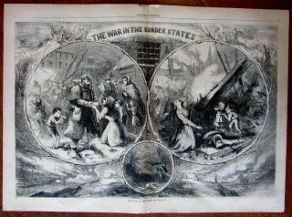 War In The West Death Fighting Border States 1863 Civil War Wood Engraved Print