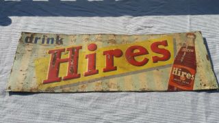 Vintage 1940 ' s HIRES Root Beer sign 9 1/2 