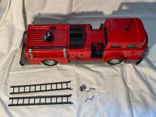 25” Vintage Buddy L Texaco Fire Chief Pressed Steel Fire Truck & has the Ladders 3