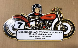 Old Vintage Harley Davidson - Molenaar Sales Porcelain Sign