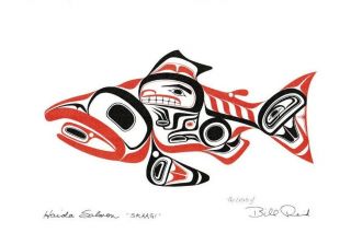 Haida Salmon " Skaagi " Bill Reid Art Card Northwest Coast Native