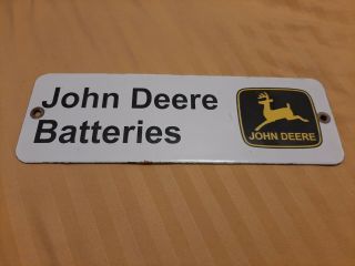 John Deere Batteries Porcelain Sign Farm Tractor Plow 4020 4440 Dealer Service